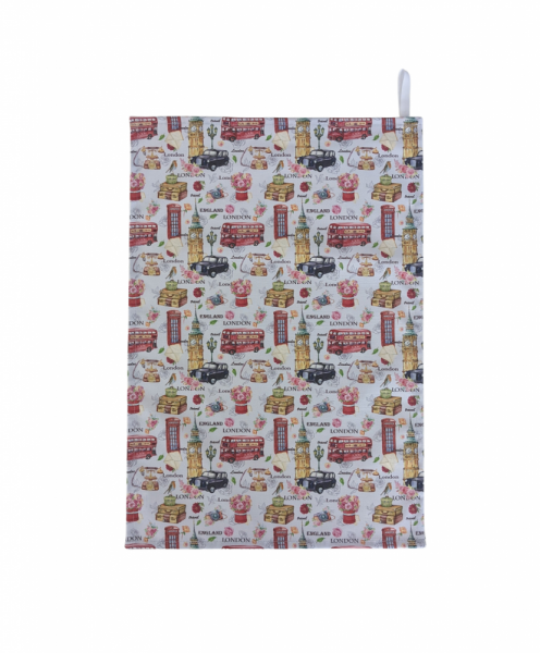 Christmas Gonk Gnome Elf Train Red Tea Towel